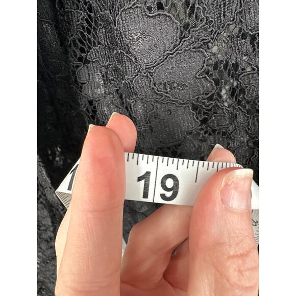 Jason Wu Top Womens Medium Black Lace Sheer Crop Long Sleeve Whimsigoth Romantic - Picture 7 of 7